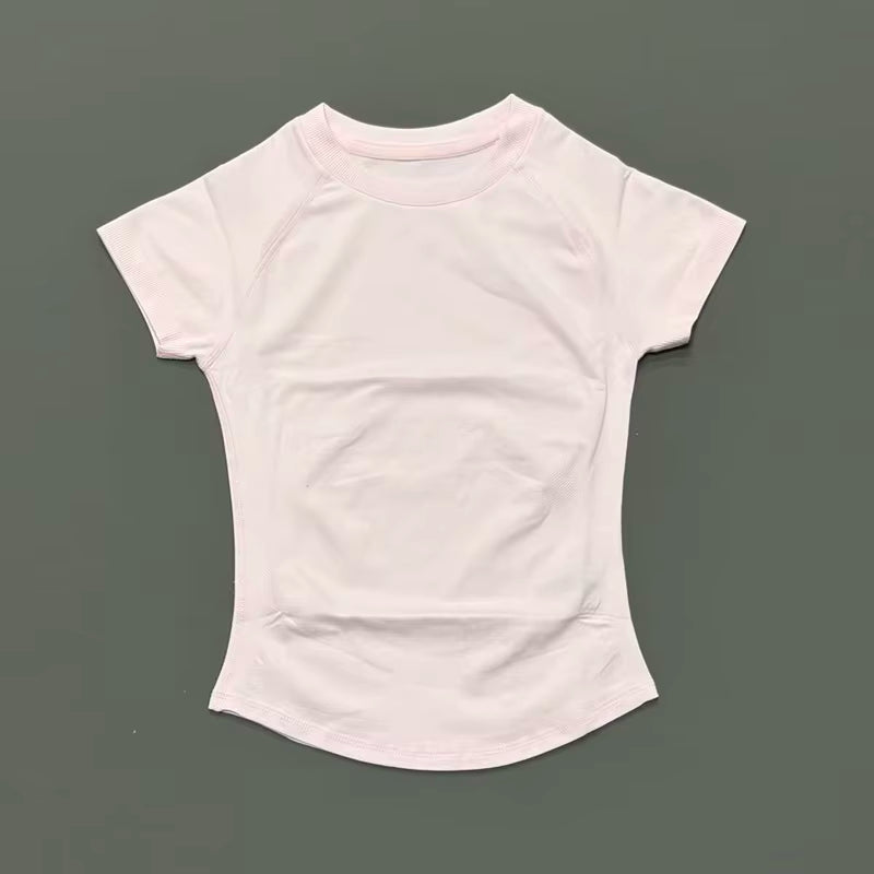 Women Short Sleeve Sports T-Shirt round Neck Breathable Stretchy Quick Dry Top Yoga Gym Running Fitness Activewear