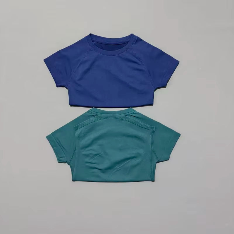 Women Short Sleeve Sports T-Shirt round Neck Breathable Stretchy Quick Dry Top Yoga Gym Running Fitness Activewear